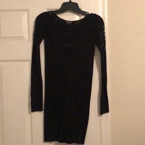 NWOT-Bebe long sleeve black bandage dress